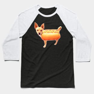 Funny Chihuahua Hot Dog Baseball T-Shirt